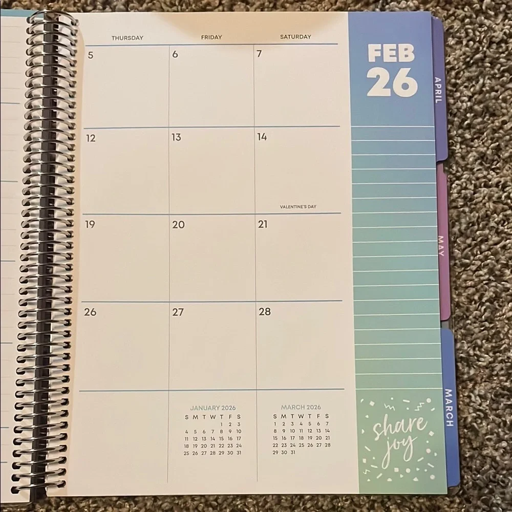 Pastel Striped Teacher Lesson Planning Calendar